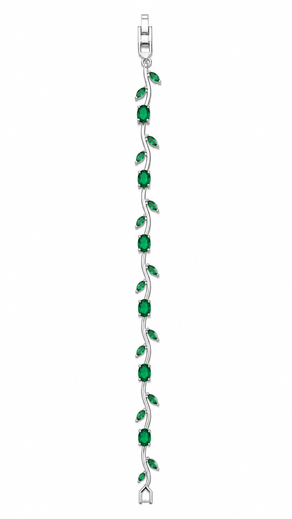 Pulsera Tulipan Plateada verde