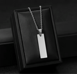 Collar Grabable Con Placa Pequeña en Acero Inoxidable