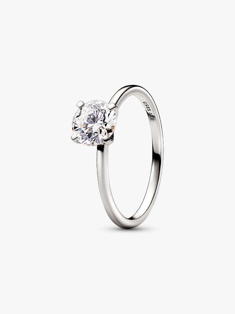Anillo Solitario Zirconia Grande Brillante