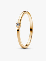 Anillo Solitario Delicado en Dorado con Zirconia Minimalista