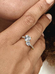 Anillo Doble Corazon Dorado