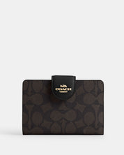 Coach Mila Small Flap Wallet Marron