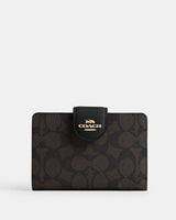 Coach Mila Small Flap Wallet Marron
