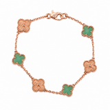 Pulsera Van Cleef Rose Gold y Verde Claro Treboles Pequeños