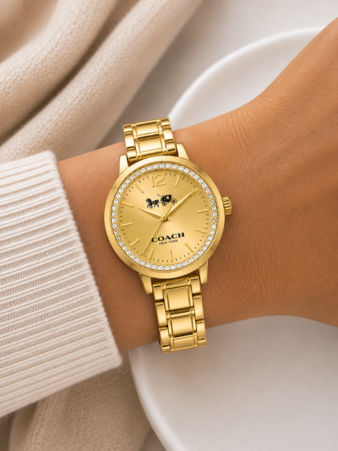Reloj Coach Dorado Completo