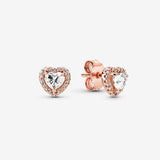 Pendientes Rose Gold en Relieve Blanco