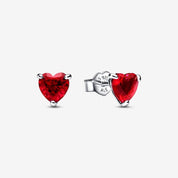 Set Corazon Rojo Halo Brillante (Collar + Pendientes)