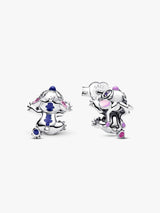 Pendientes Stitch y Angel en Plata 925 con Detalles de Color