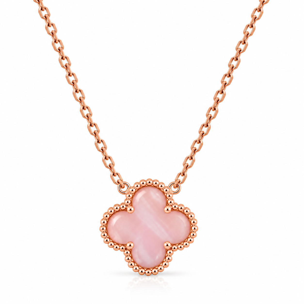 Collar Van Cleef 1 Trebol Rosado Rose Gold