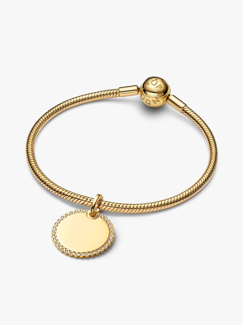 Colgante Grabable Etiqueta Redonda Dorado