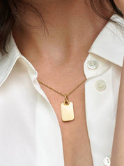 Charm Grabable Etiqueta Rectangular Dorado