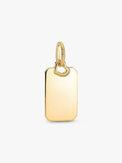 Charm Grabable Etiqueta Rectangular Dorado