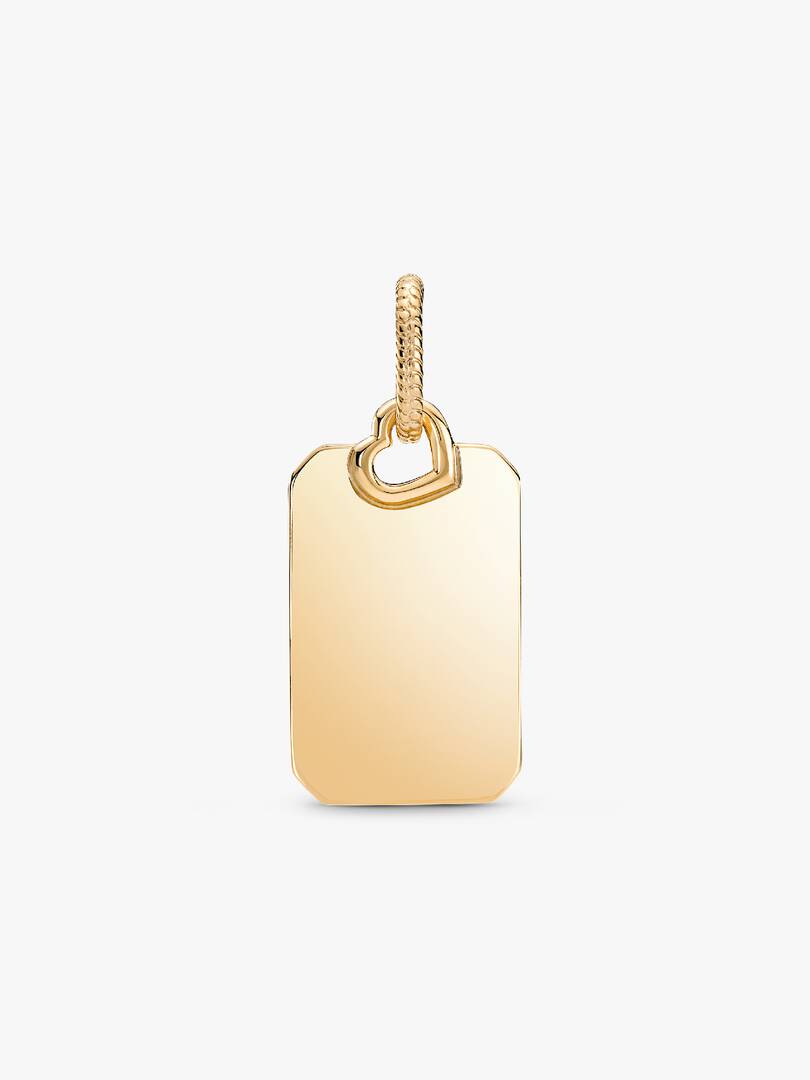 Charm Grabable Etiqueta Rectangular Dorado