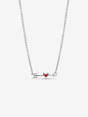 Collar Flecha y Corazón Rojo Cristal de Murano Plata de primera ley