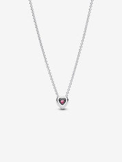 Collar Corazón Rosa Halo Brillante