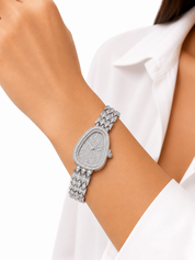 Reloj Plateado Tipo Bvlgari Full Piedras
