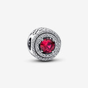 Charm Redondo Nivelado Brillante Rojo