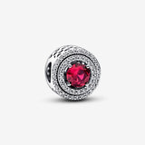 Charm Redondo Nivelado Brillante Rojo