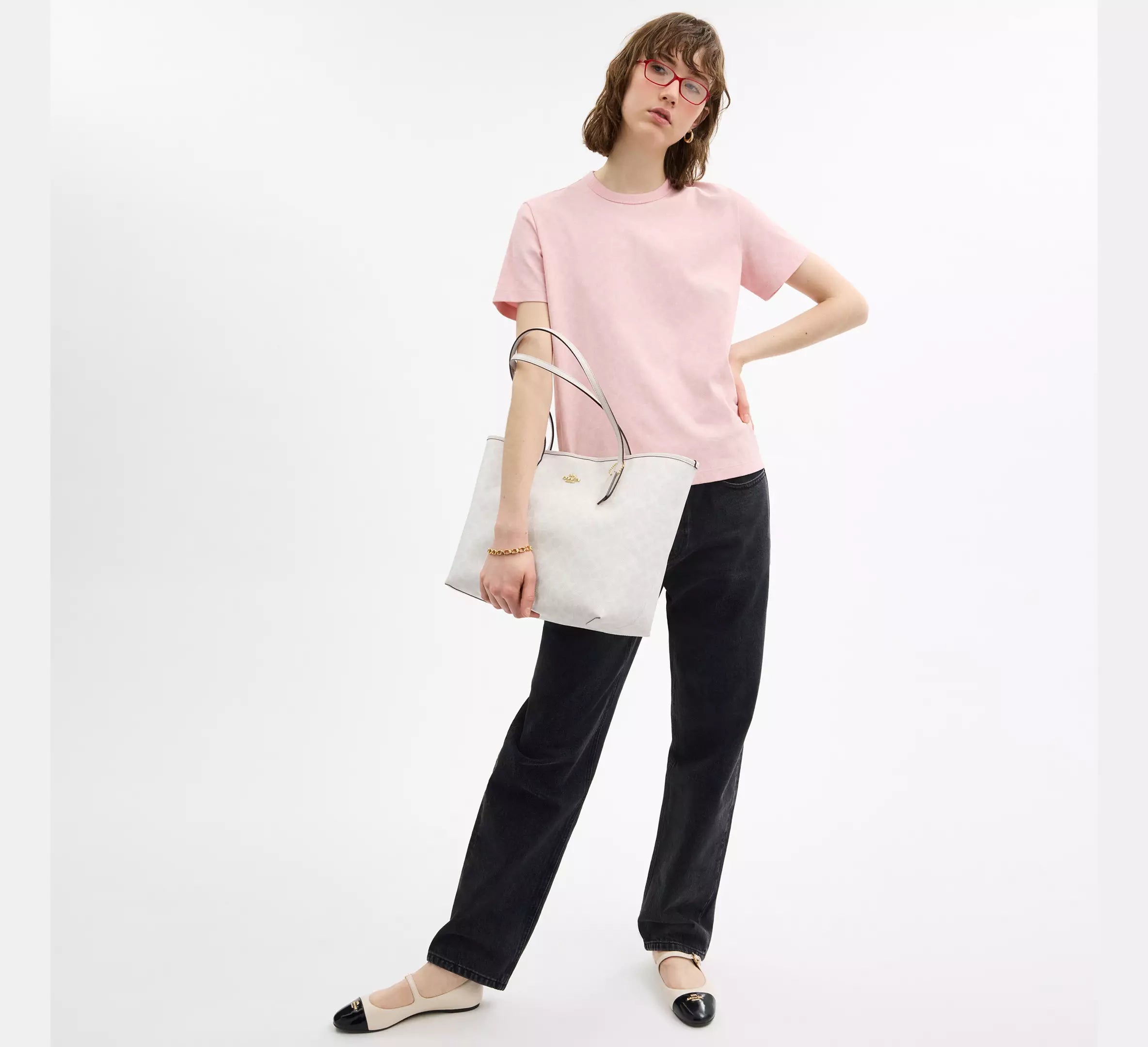 Coach City Tote con Interior Rojo Vino