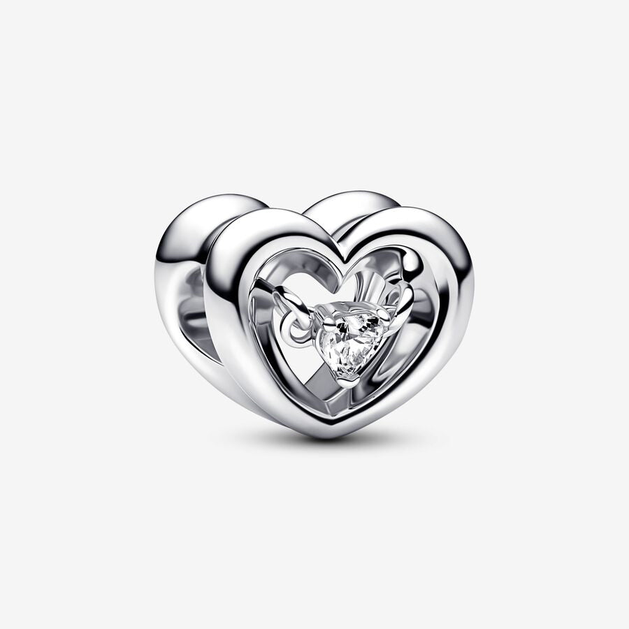 Charm Corazón Radiante y Gema Flotante