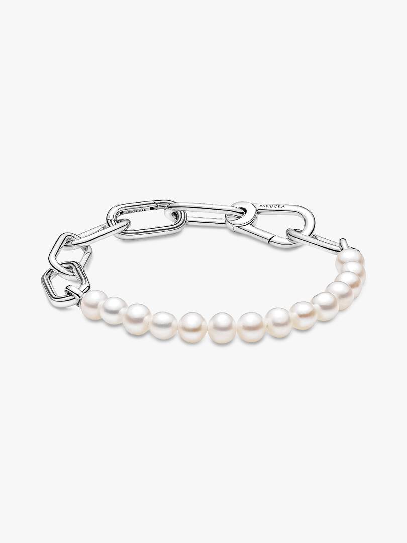 Pulsera de Eslabones Link y Perlas Cultivadas de Agua Dulce Pandora ME