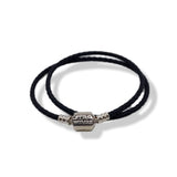 Pulsera de Cuero Star Wars Negro Doble