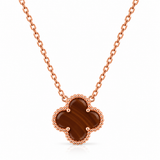 Collar Van Cleef 1 Trebol Marron Rose Gold