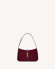 Saint Laurent Le 5 à 7 Hobo Rojo Vino con Logo Dorado