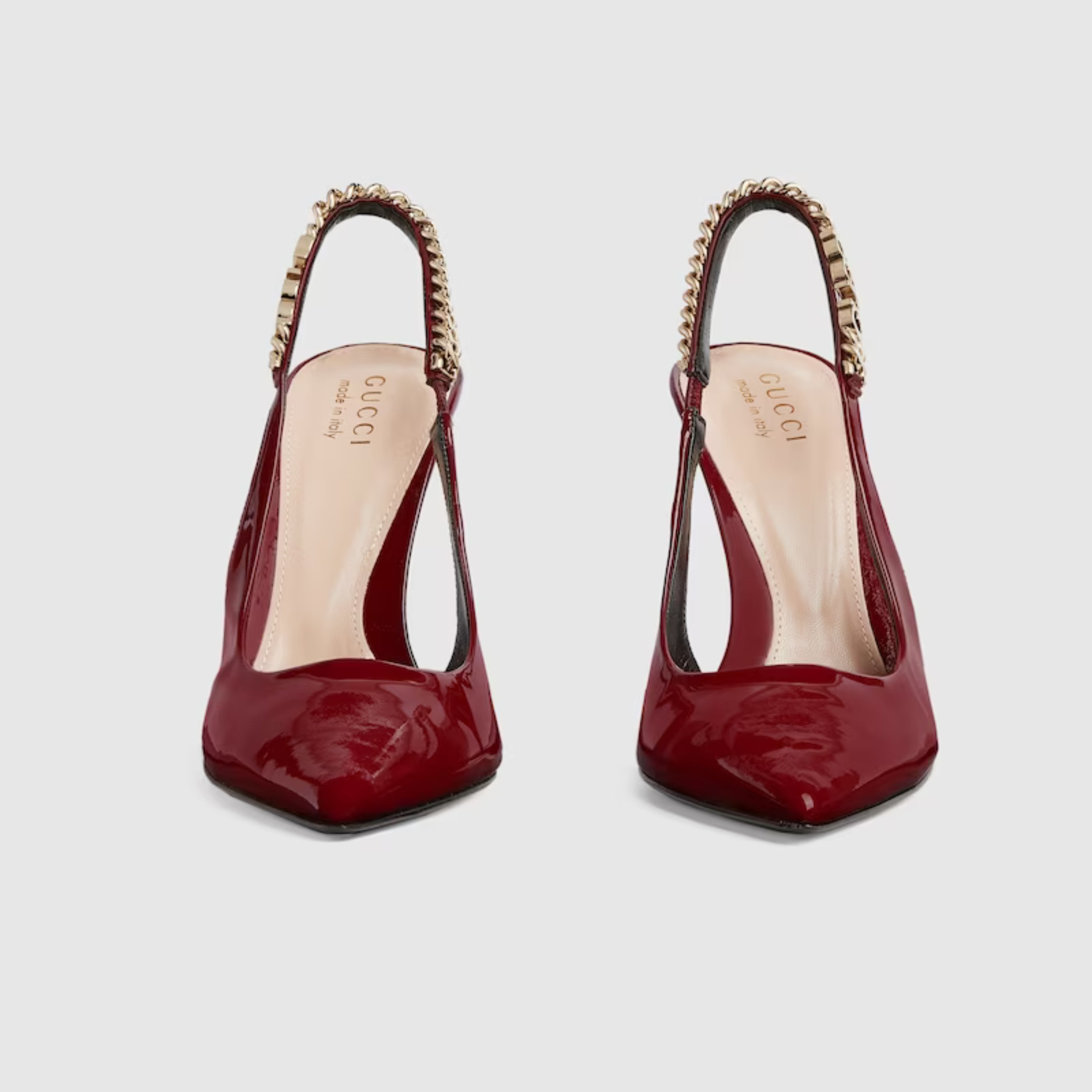 Zapato de salón Gucci Signoria con talón descubierto Rojo