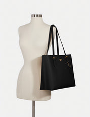 Coach Mollie Tote Negra Interior Rojo Grande
