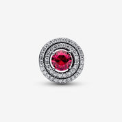 Charm Redondo Nivelado Brillante Rojo