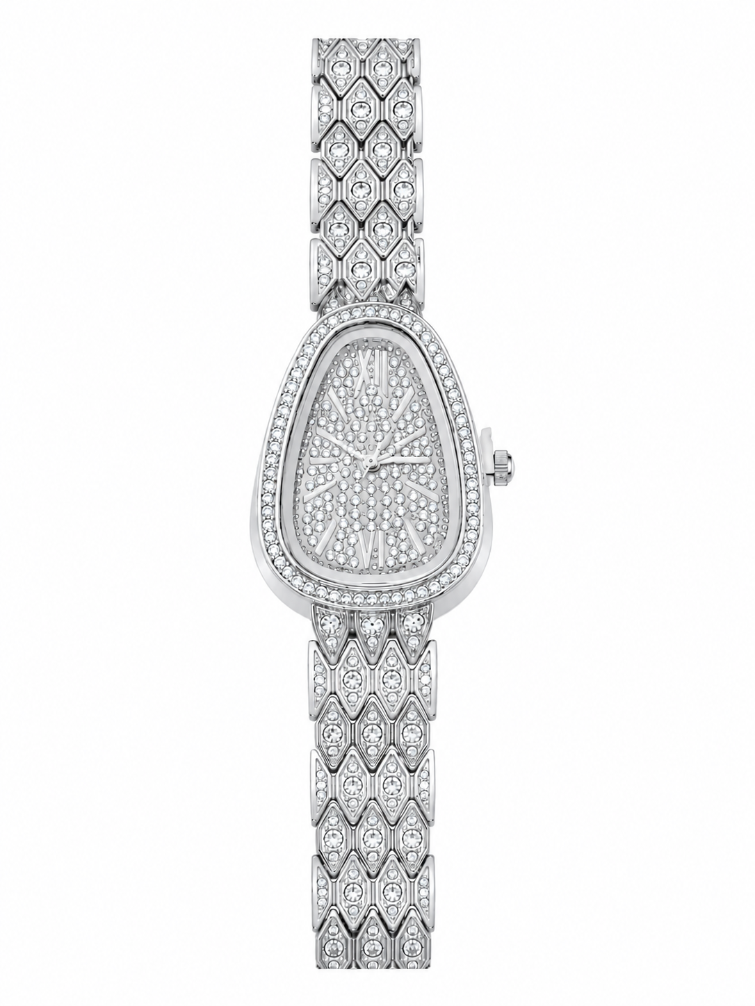 Reloj Plateado Tipo Bvlgari Full Piedras