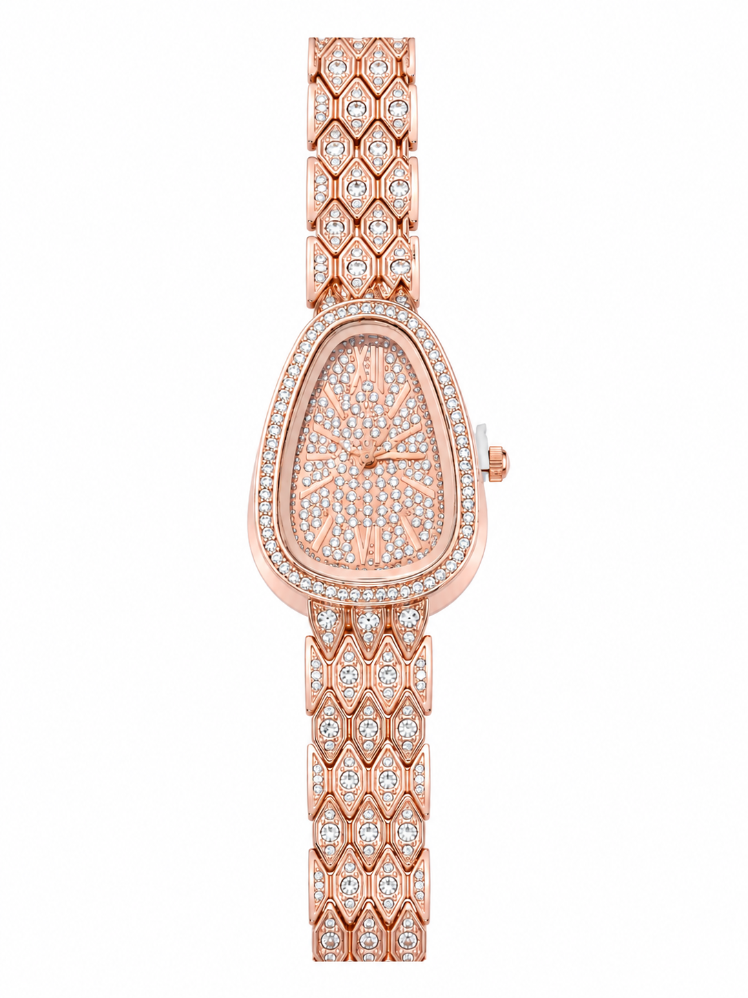 Reloj Rose Gold Tipo Bvlgari Full Piedras