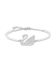 Pulsera Rígida Cisne Plateado con Cristales Swarovski