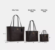 Coach City Tote con Interior Rojo Vino