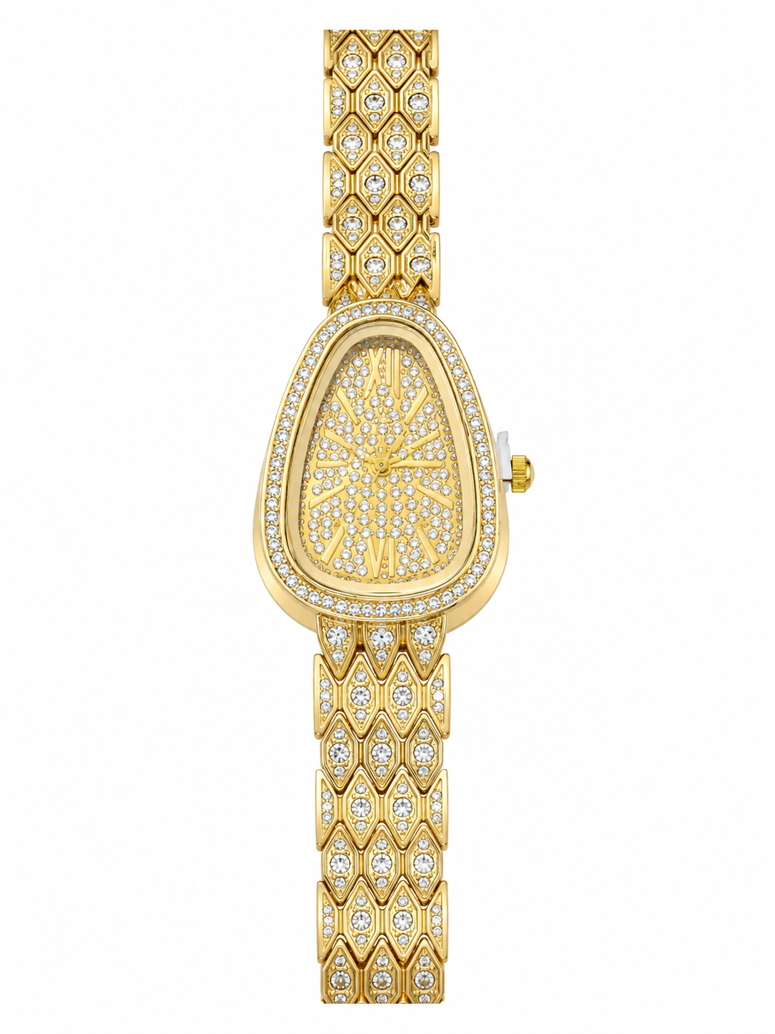 Reloj Dorado Tipo Bvlgari Full Piedras