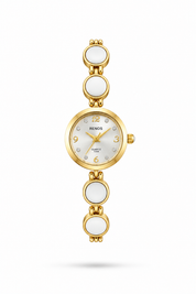 Reloj RENOS Redondo Con Gemas Blancas
