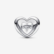 Charm Corazón Radiante y Gema Flotante