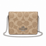 Coach Mini Skinny Beige con Cadena Plateada
