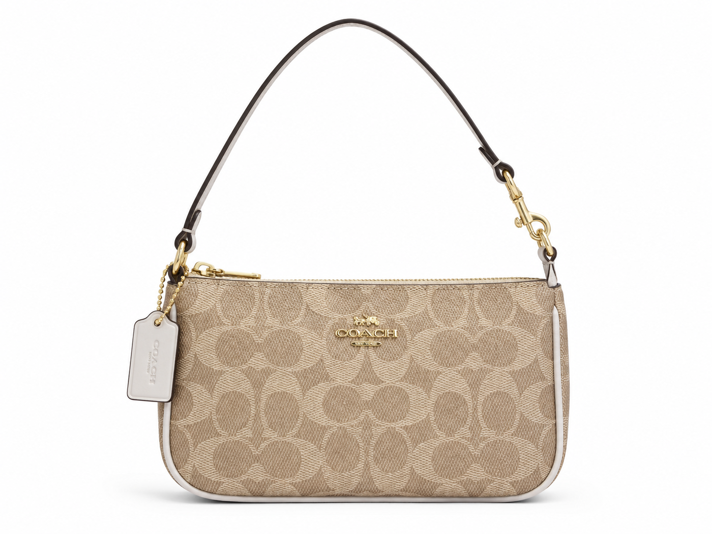 Coach Nolita Signature Beige con Detalles Blancos