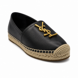 Alpargatas Saint Laurent YSL Negras con Logo Dorado