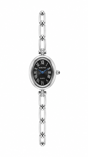 Reloj SUNLIFEX Tipo Cadena Plateada Fondo Negro