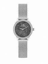 Reloj Coach Pleateado Fondo Negro de Malla