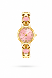 Reloj RENOS Redondo Con Gemas Rosa