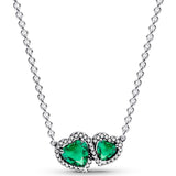 Collar Doble Corazón Verde