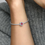 Charm Redondo Nivelado Brillante Rojo