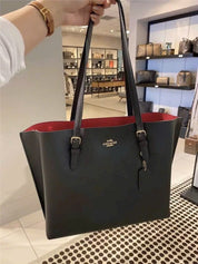 Coach Mollie Tote Negra Interior Rojo Grande