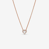 Collar Brillante Corazón Rose Gold