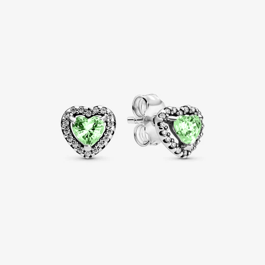 Pendientes Corazones en Relieve Verde