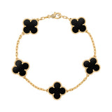 Pulsera Van Cleef Alhambra vintage 5 Tréboles Negros
